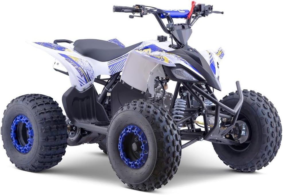 MINIQuad Infantil 125cc Gasolina automático con Marcha atrás, Azul, Carga máxima 120 kg (Solo para circuitos Cerrados)