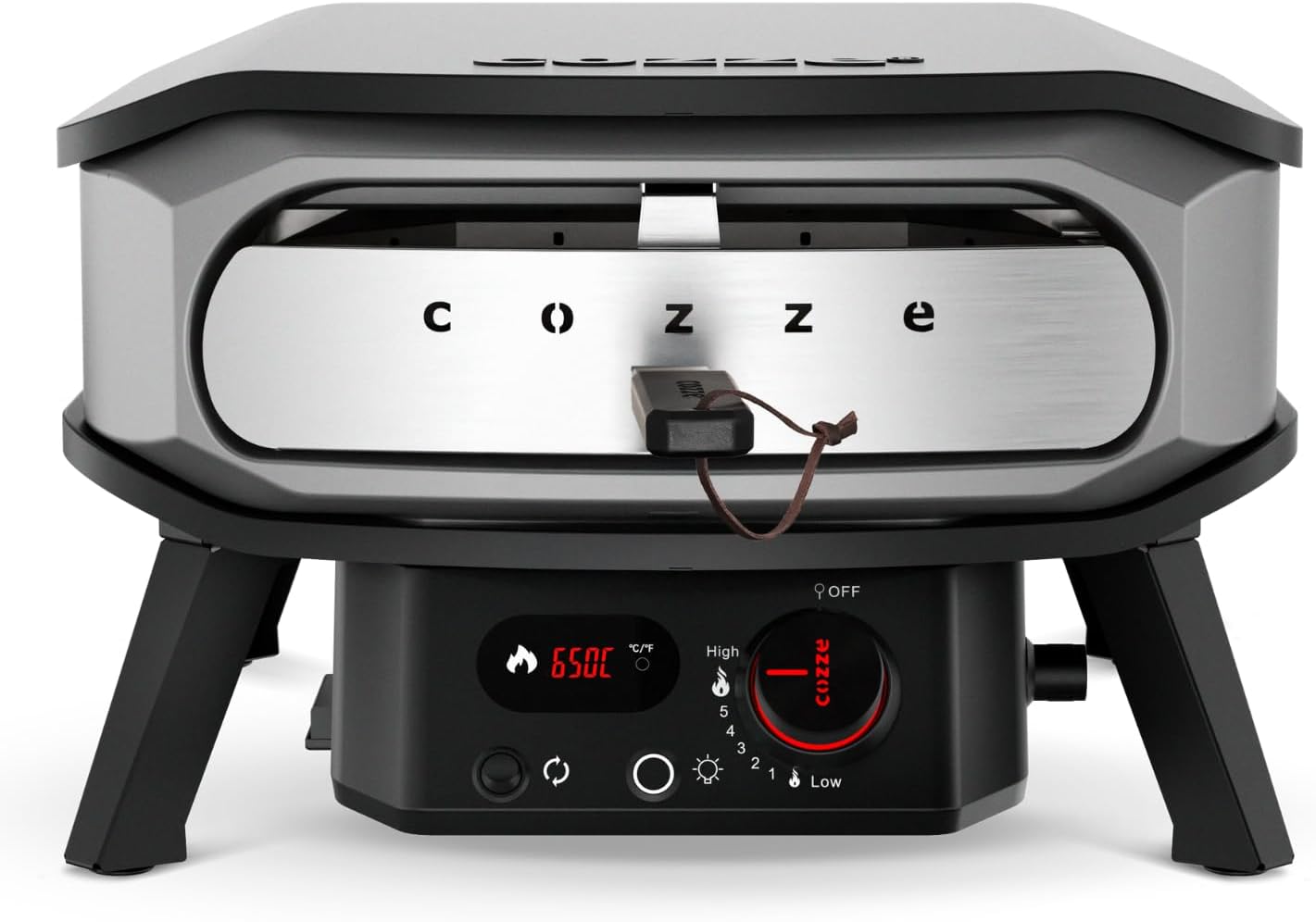 Cozze® horno para pizza PREMIUM ROTATE de gas – 13” – 30 mbar – horno rotativo de acero inoxidable con piedra de cordierita Ø34,5 cm – cocción rápida y uniforme
