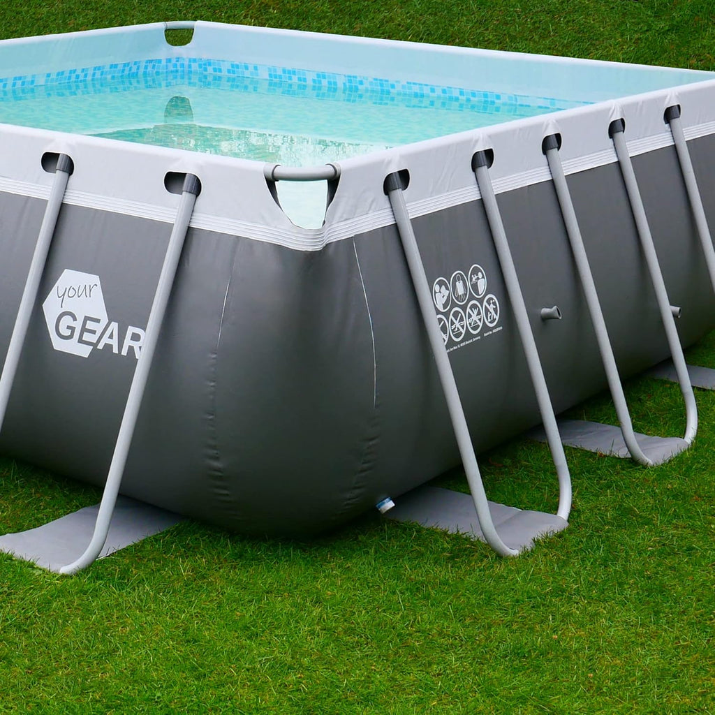 yourGEAR Piscina Familiar XL 3x3m - Piscina de Jardín con Marco de Acero Duradero, 8100L
