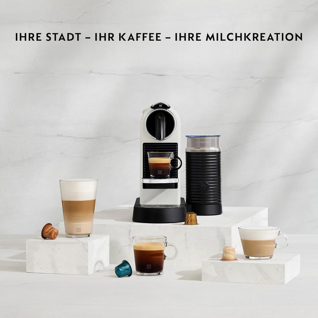 DeLonghi Nespresso Citiz EN267.WAE Cafetera con cápsulas, sistema de extracción especial, 1710 W, 1 L, plástico, Blanco