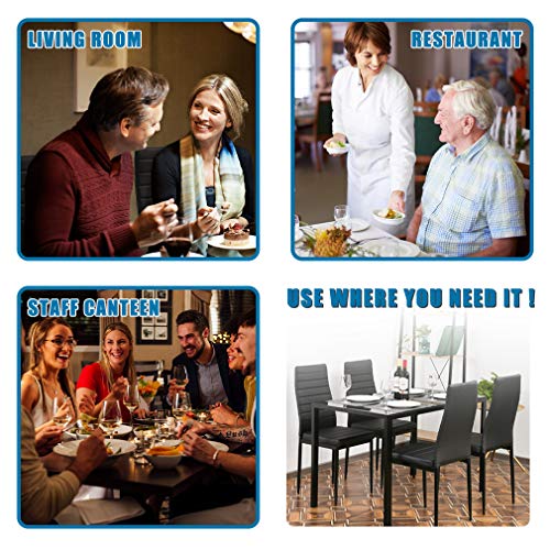 2025 Conjunto de comedor FDW, mesa de vidrio con sillas, para espacios pequeños, mesa de cocina y 4 sillas
