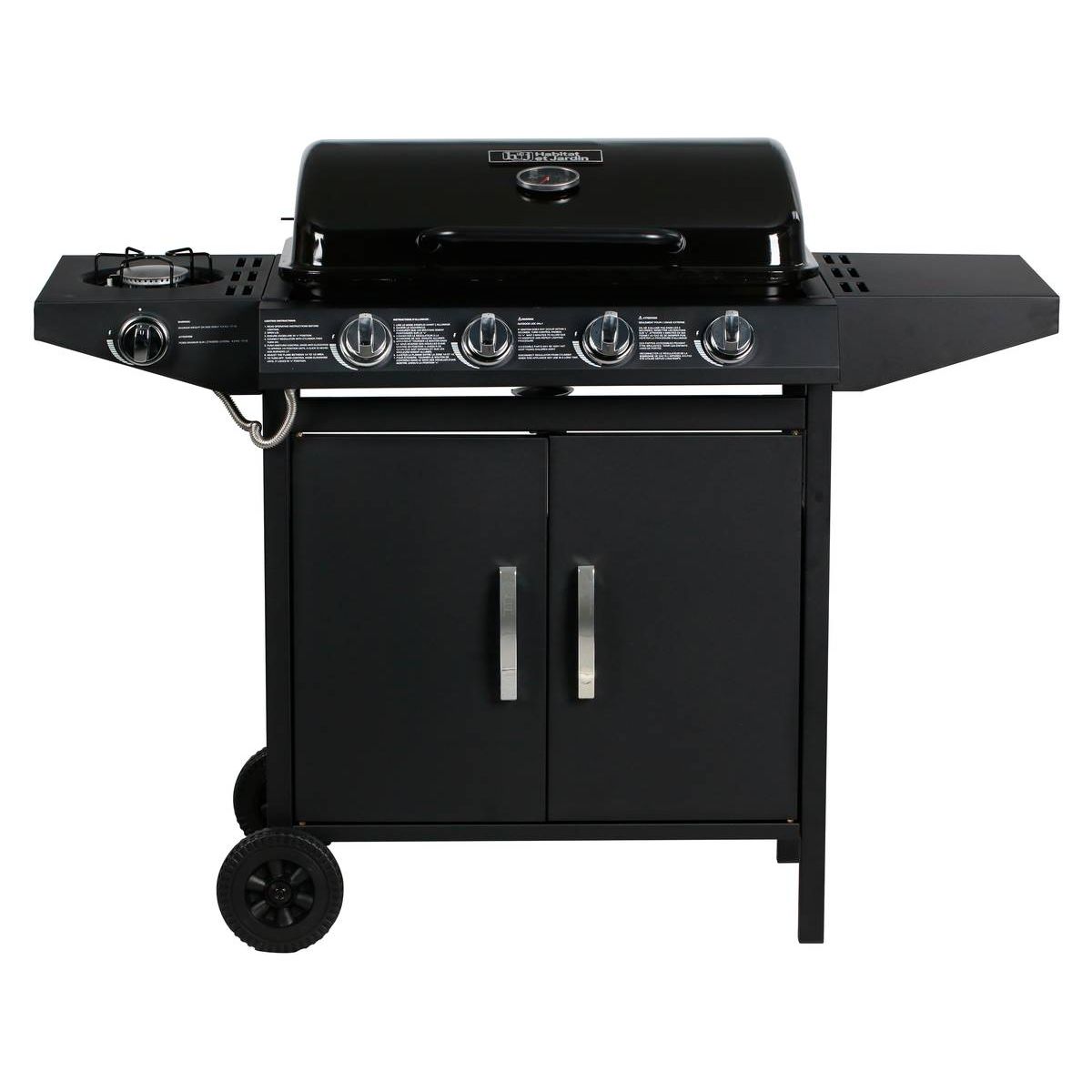 Barbacoa A Gas "festa 5" - 5 Quemadores (1 Lateral) - 12.9 Kw - Negro