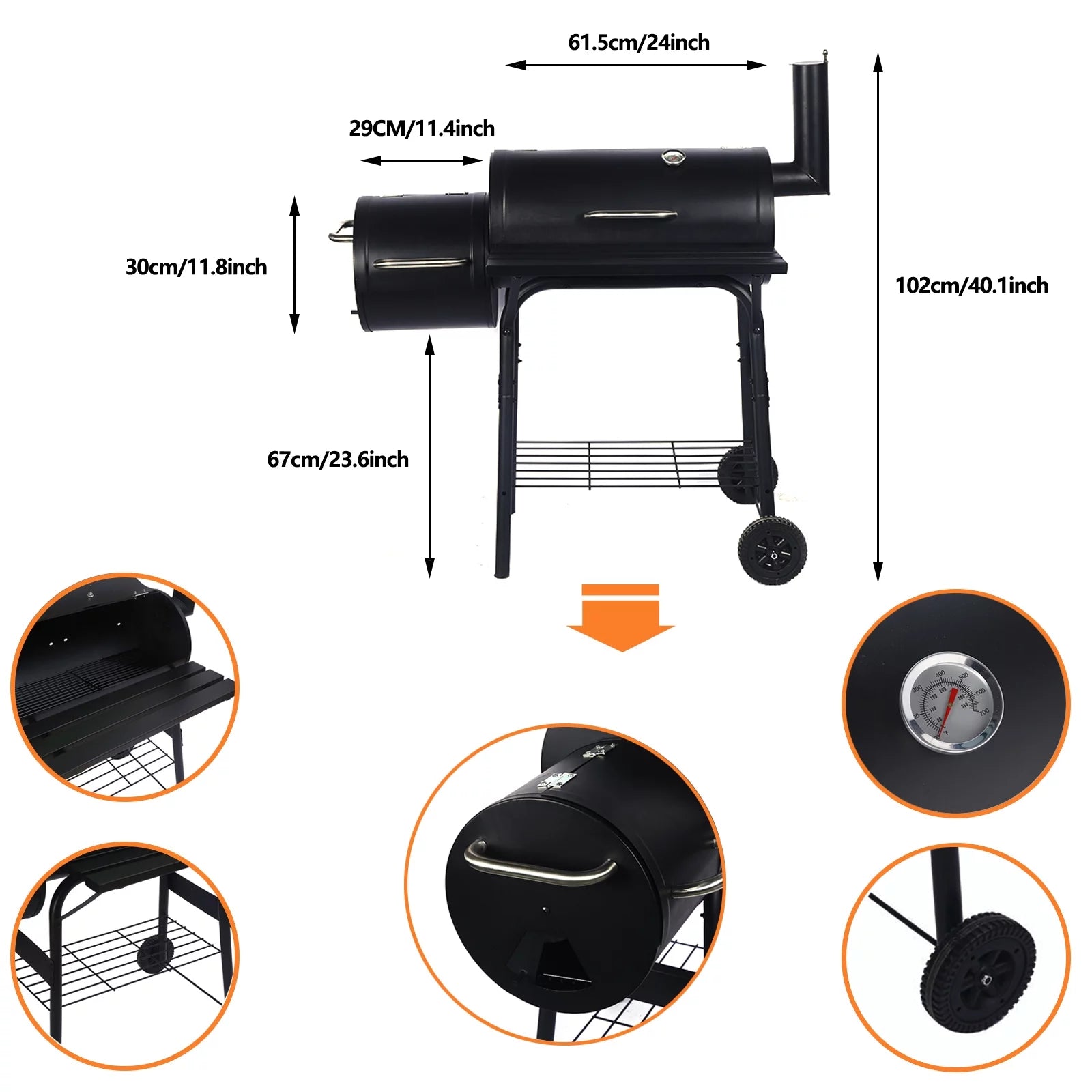 2026 Parrilla de carbón Vebreda para exterior – Barbacoa, ahumador y asador para terraza y jardín