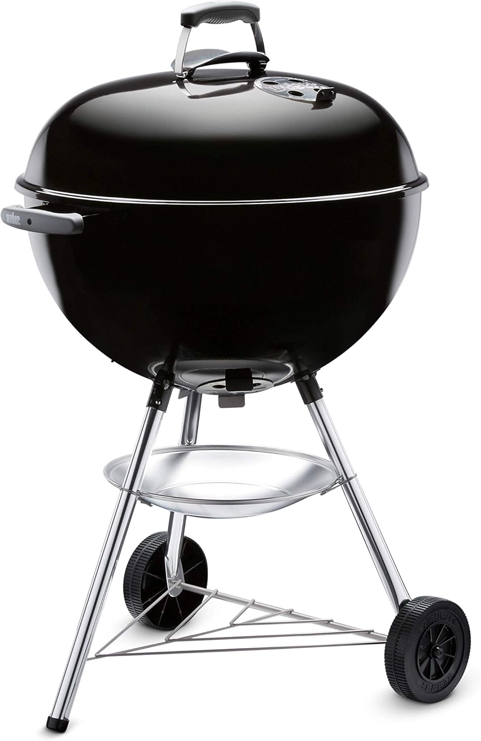 Weber Grill Węglowy Weber Original Kettle Premium, Pokryty Emalią Porcelanową, Powierzchnia Grillowania 57cm, System Czyszczenia One-Touch, Termometr w Pokrywie, Stojak Trójnożny, Kółka, Czarny