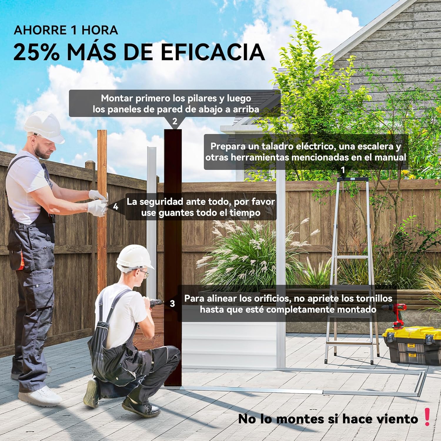 Outsunny Caseta de Jardín Exterior 3 m² 235,7x152x208,7 cm Cobertizo de Jardín Exterior Metálica con 2 Puertas Corredizas y 4 Ventanas para Almacenamiento de Herramientas Efecto Madera Natural y Café