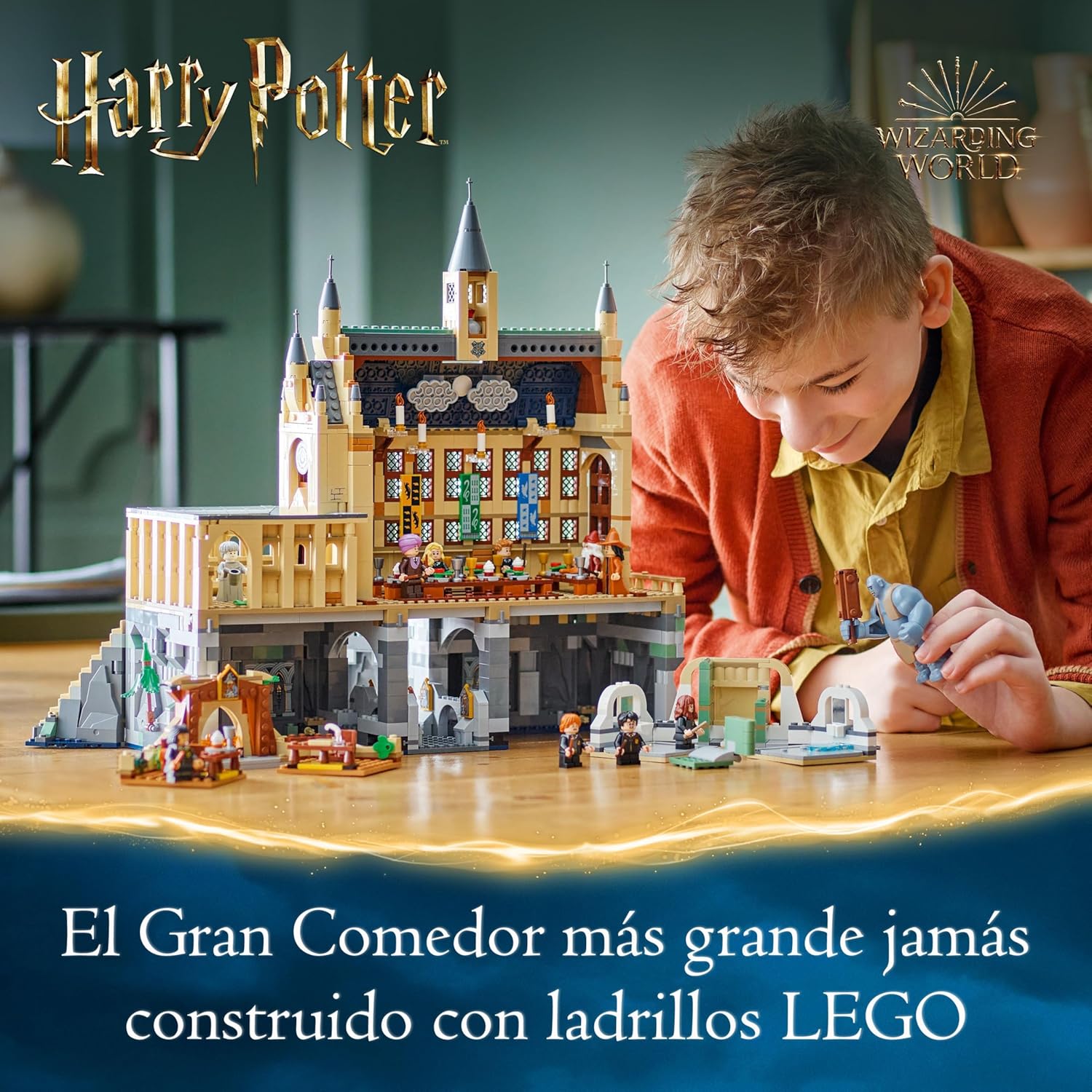 Harry Potter Castillo de Hogwarts: Gran Comedor de la Escuela de Magos de Juguete, 11 Minifiguras Incluidas Hermione Granger y Ron Weasley, Regalo para Niños y Niñas de 10 Años o Mas 76435