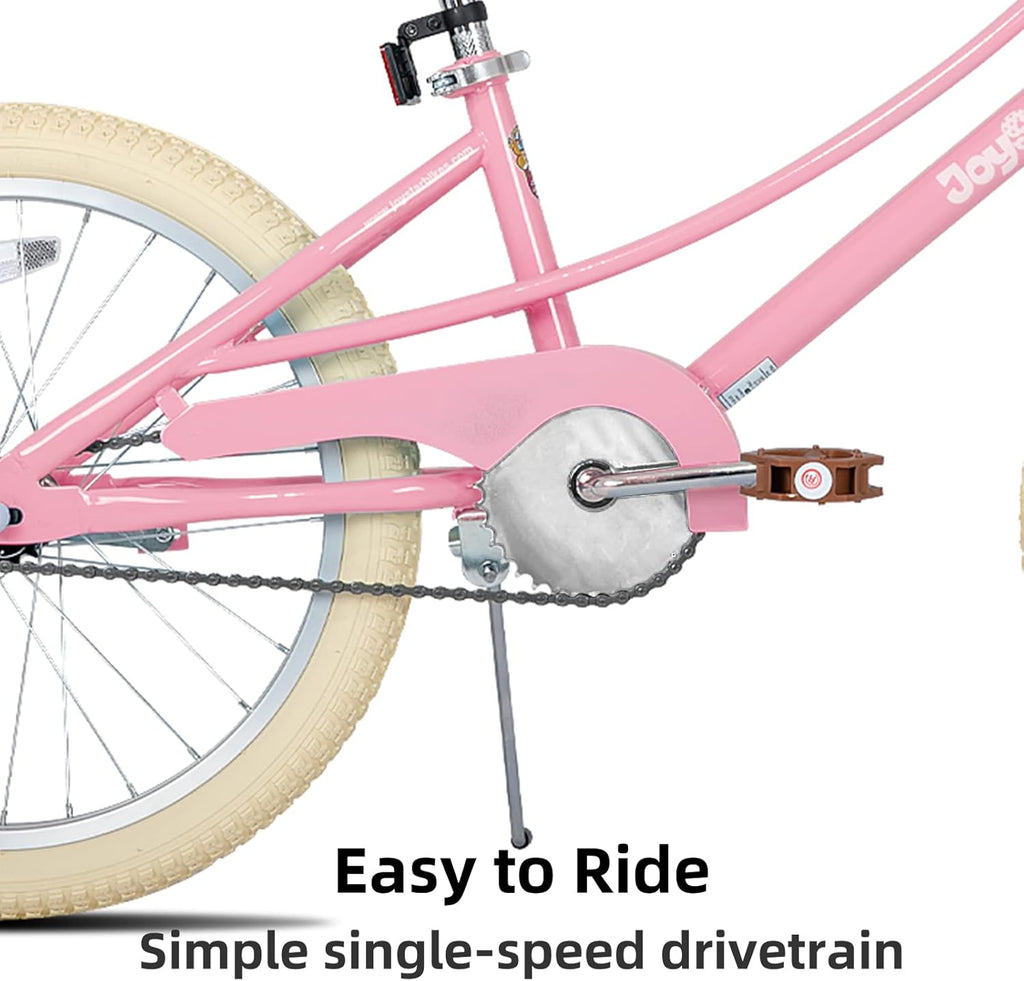 JOYSTAR 12/14/16/18/20 Pulgadas Bicicleta para niñas de 2 a 9 años, Bicicleta para niñas 12/14/16/18 Pulgadas con Cesta y estabilizadores, 20 Pulgadas con Caballete