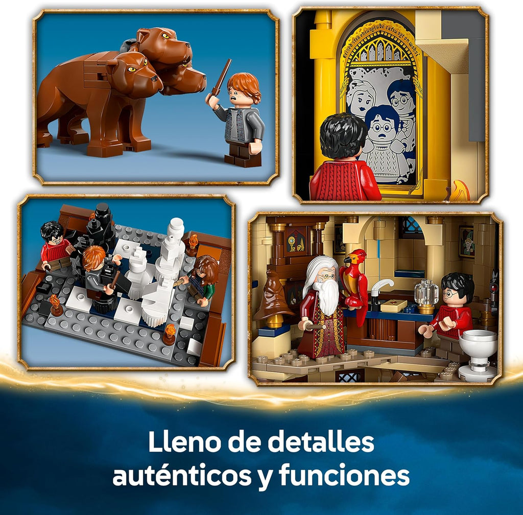 Harry Potter Castillo de Hogwarts: Torre Central - Castillo de Juguete con Cuarto de Llaves Voladoras y Ajedrez Mágico - 12 Minifiguras - Regalo para Niñas y Niños de 10+ Años 76454