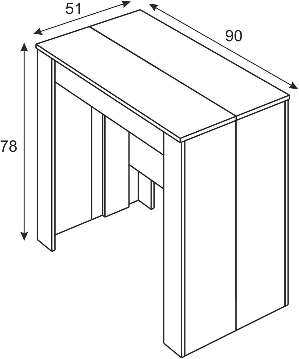 Mobelcenter - Mesa de Comedor Consola Extensible, Mesa para Salón recibidor o Cocina, Mesa Fuelle Extensible, Color Cemento (1127)