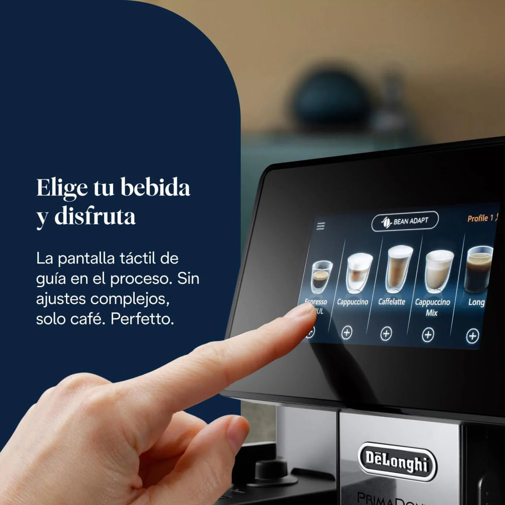 De'Longhi Perfetto Primadonna Soul ECAM612.55.SB Superautomatic Coffee and Cappuccino Coffee Maker with LatteCreme Milk System, Bean to Cup Technology, 18 Beverages, App Control