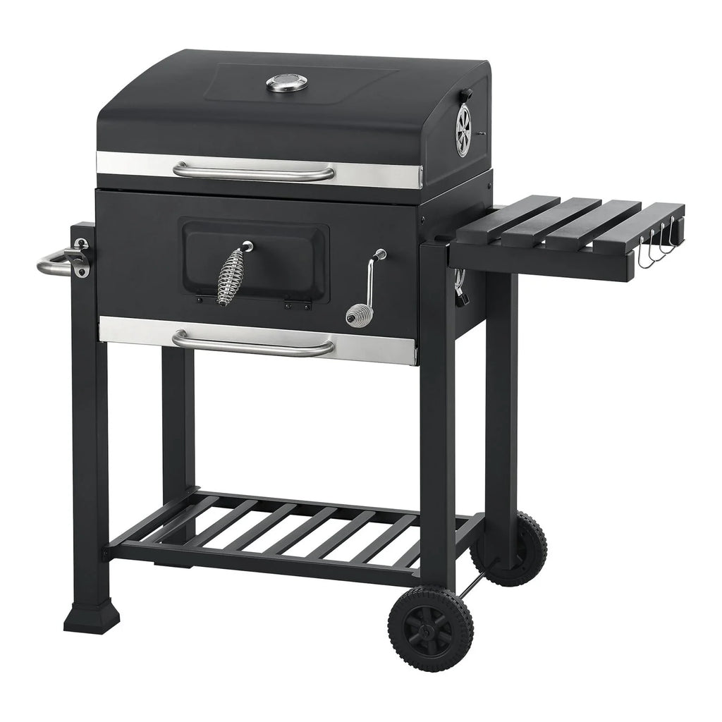 Barbacoa De Carbón Arnad Con 3 Estantes Acero 105x114x48cm - Negro [casa.pro]