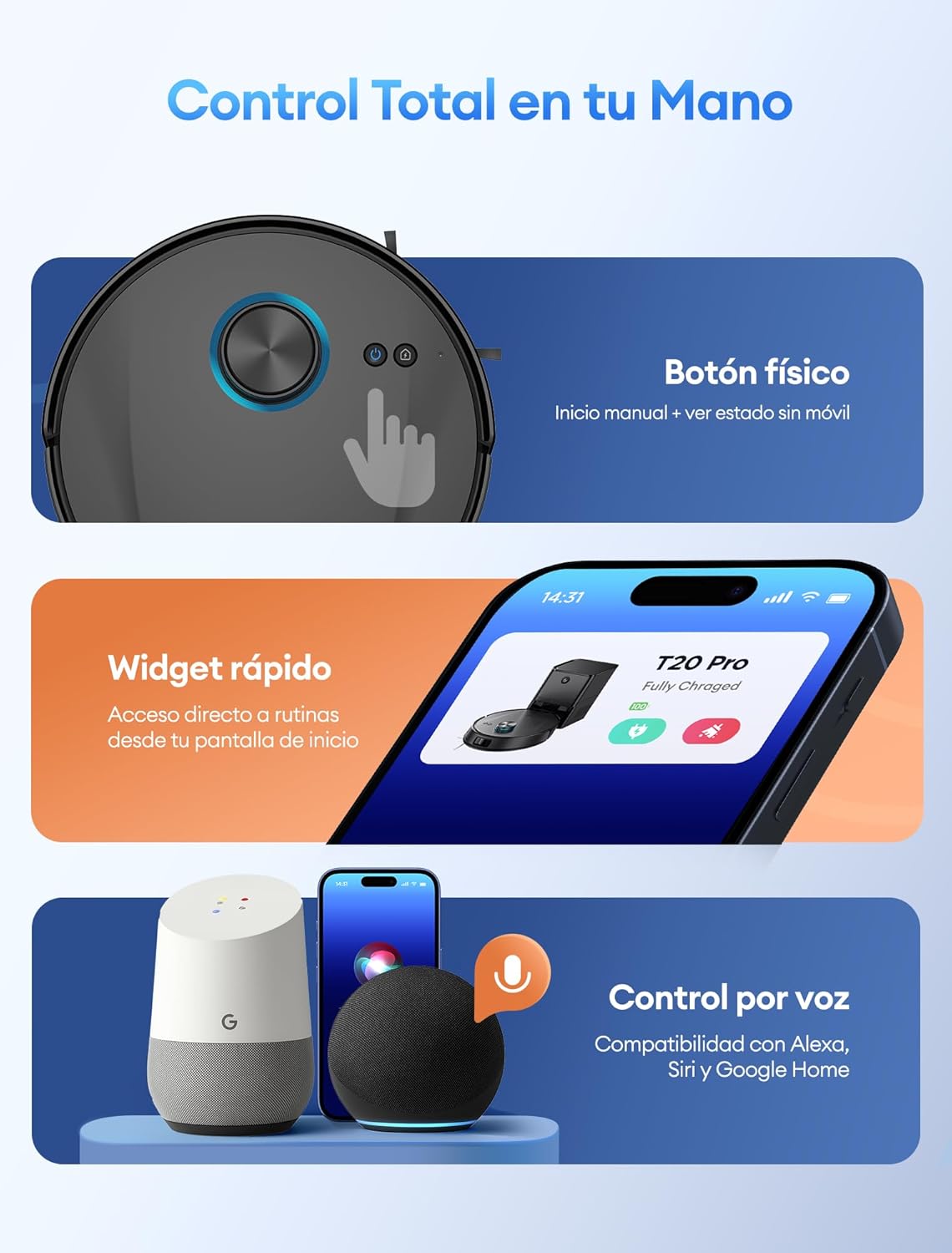 Ultenic T20 Pro Robot Aspirador Autovaciado, Evitación Mejorada, Sistema Dual Láser (Frontal + LDS) Evita Cables, Bajos, 8000Pa, 200m², Control por Voz y App, Alexa, Google Home