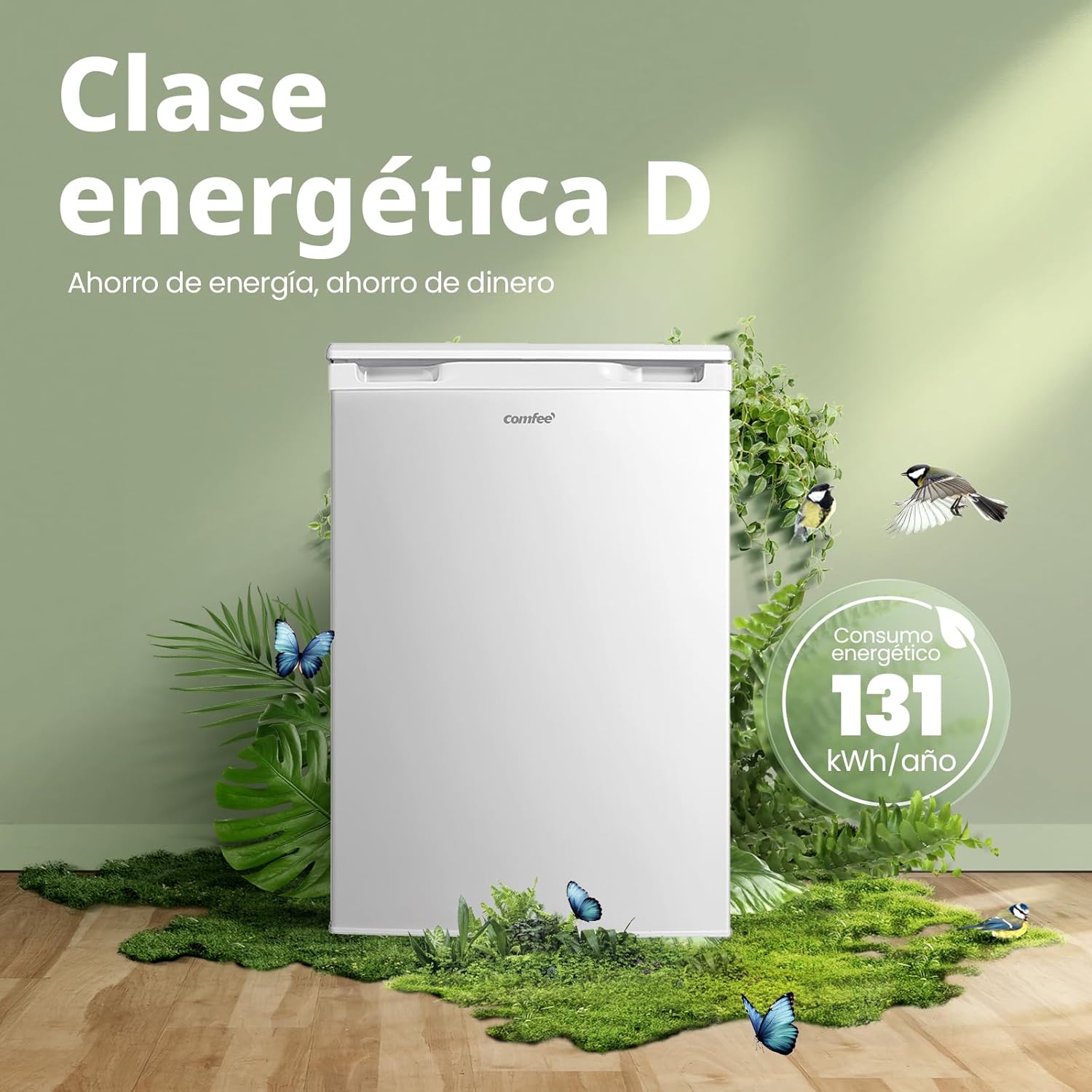 COMFEE' RCU83WH3EU(E) Congelador vertical independiente 88 Litros, 3 cajones, Congelador de gran capacidad, Termostato ajustable, Puerta reversible, Blanco
