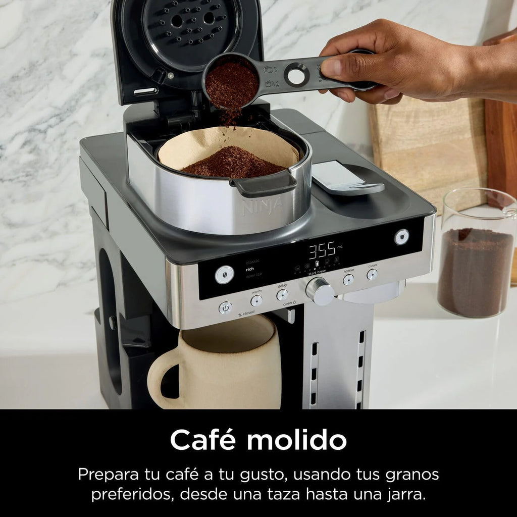Ninja Prestige CFN802EU 2-in-1 Filter and Pod Coffee Maker with Built-In Frother, Brews Lattes, Iced Coffee and Flat Whites, Black