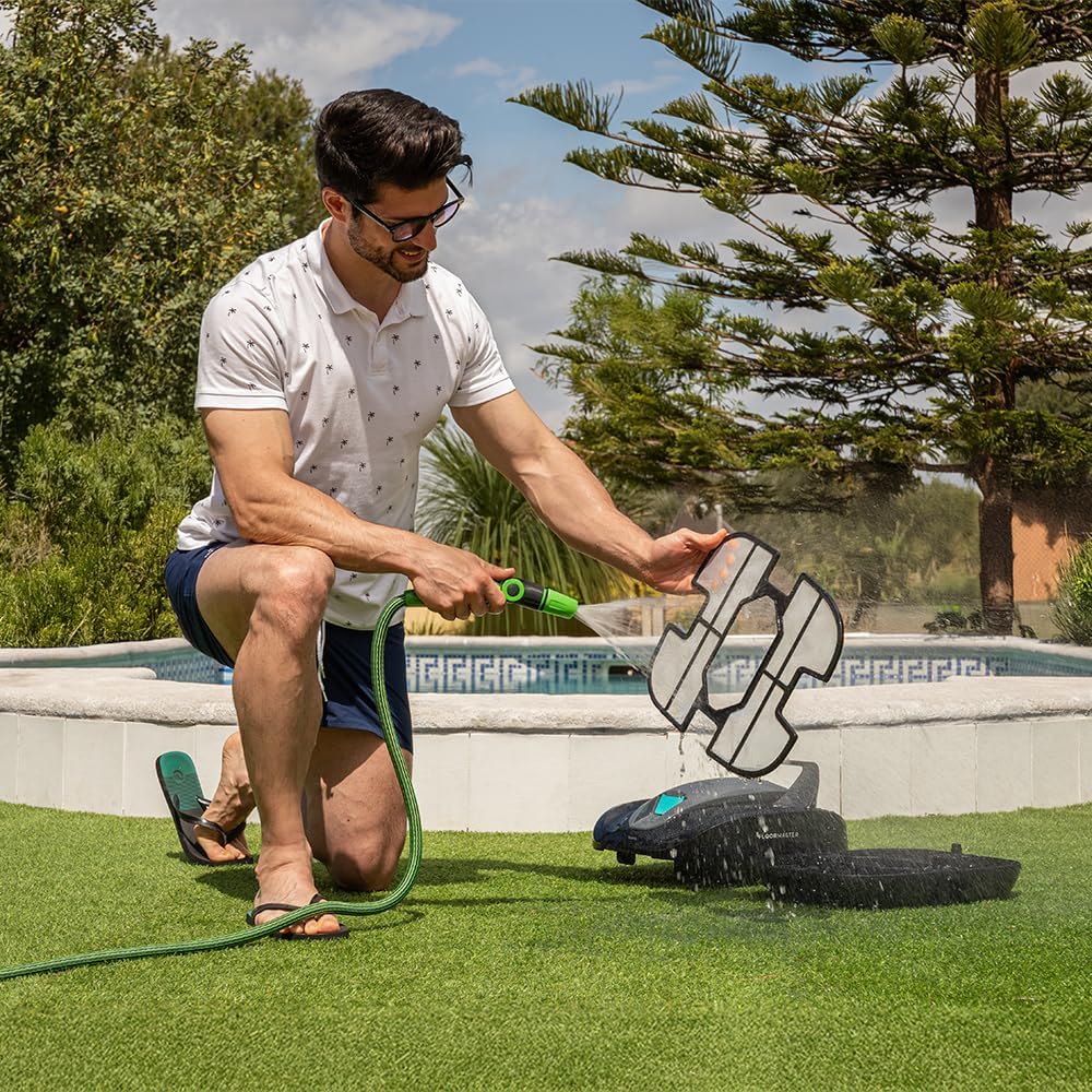Cecotec Robot Limpiafondos Piscina sin Cable Conga Pooldroid 2000 FloorMaster. Autonomía 100mins, Piscina sin Pendientes, hasta 80m2, Profundidad Máxima 2,5m, Capacidad 2,5L, Filtro Alta Eficiencia