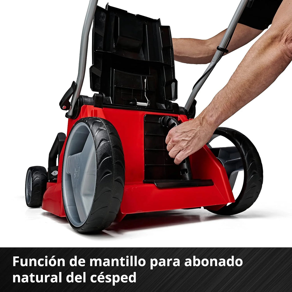 Einhell Battery mower GE-CM 43 Li M Kit Power X-Change (36V, 43 cm Cutting Width, up to 600 m², Brushless, Mulching Function, 63L Collecting Bag, with 2 x 4.0 Ah Batteries and 2 x Chargers)