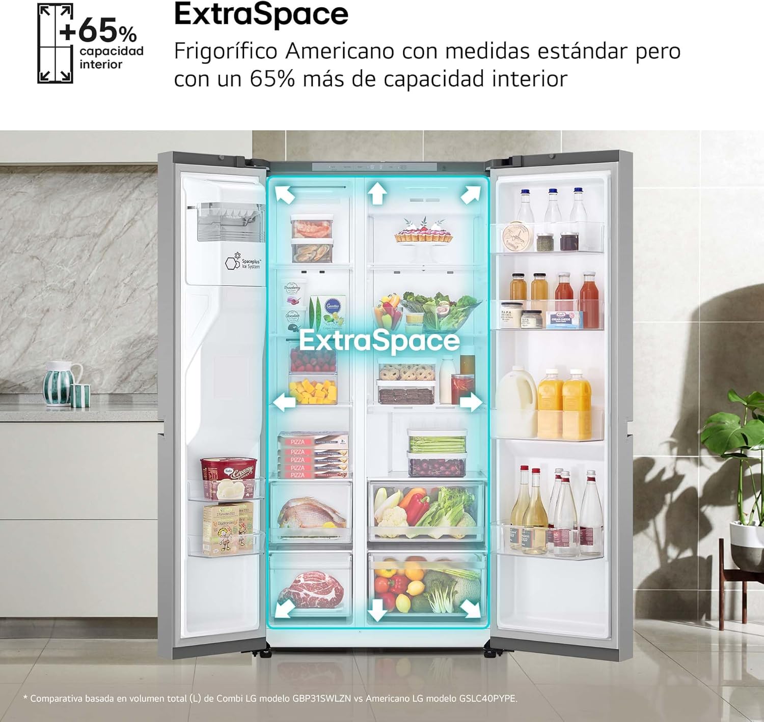 GSLC40PYPE - Frigorífico Side by Side, Serie 400, Clasificación E, 641 L, Inox Anihuellas