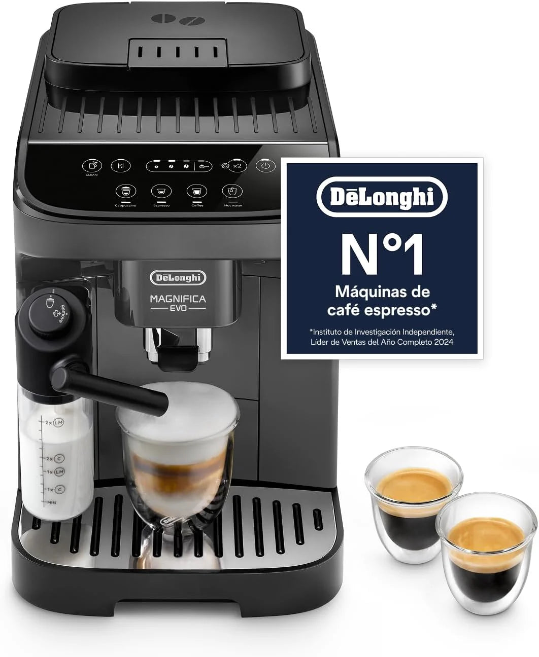 De'Longhi Magnifica Evo Superatomatic Coffee Maker for Coffee and Cappuccino, ECAM292.81.B, LatteCrema, 7 Recipes, Black
