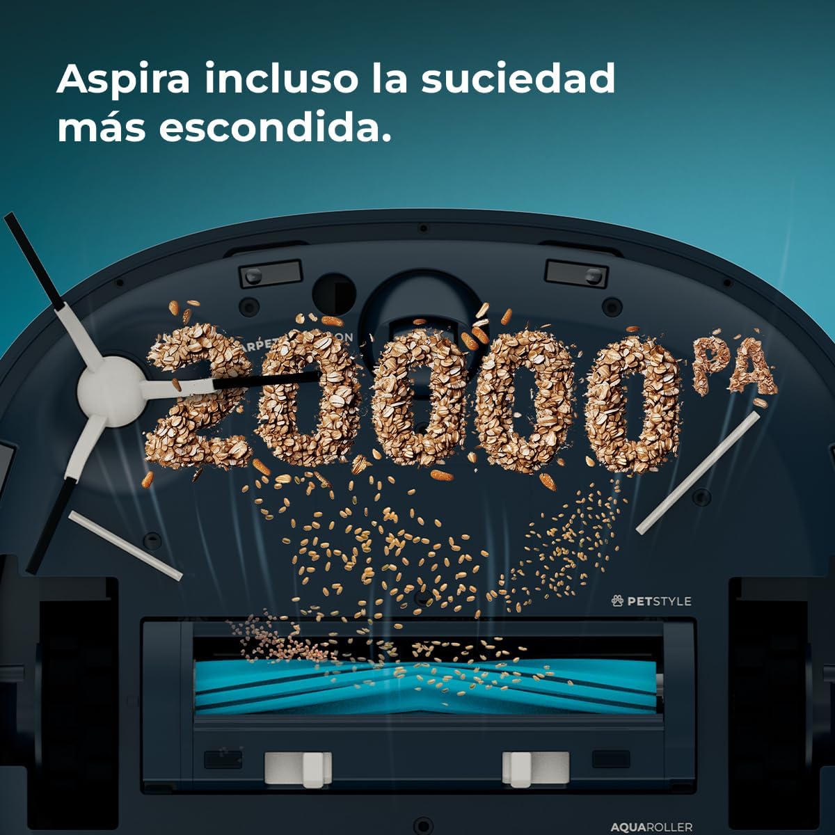 Cecotec Robot Aspirador y Friegasuelos con IA, Base Autovaciado y Tecnología Láser Conga Z100. 20000Pa, Fregado Profesional con Mopa Bimaterial XXL, Autovaciado Polvo, Agua y Limpieza de Mopas, App