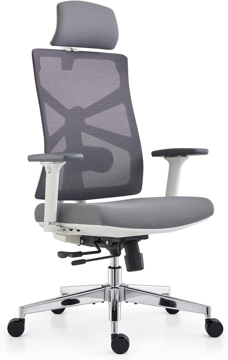 HOLLUDLE Ergonomic Office Chair with Adaptive Backrest, High Back Desk Table and Chair with 4D Armrests, Adjustable Seat Depth, Lumbar Support and 2D Headrest