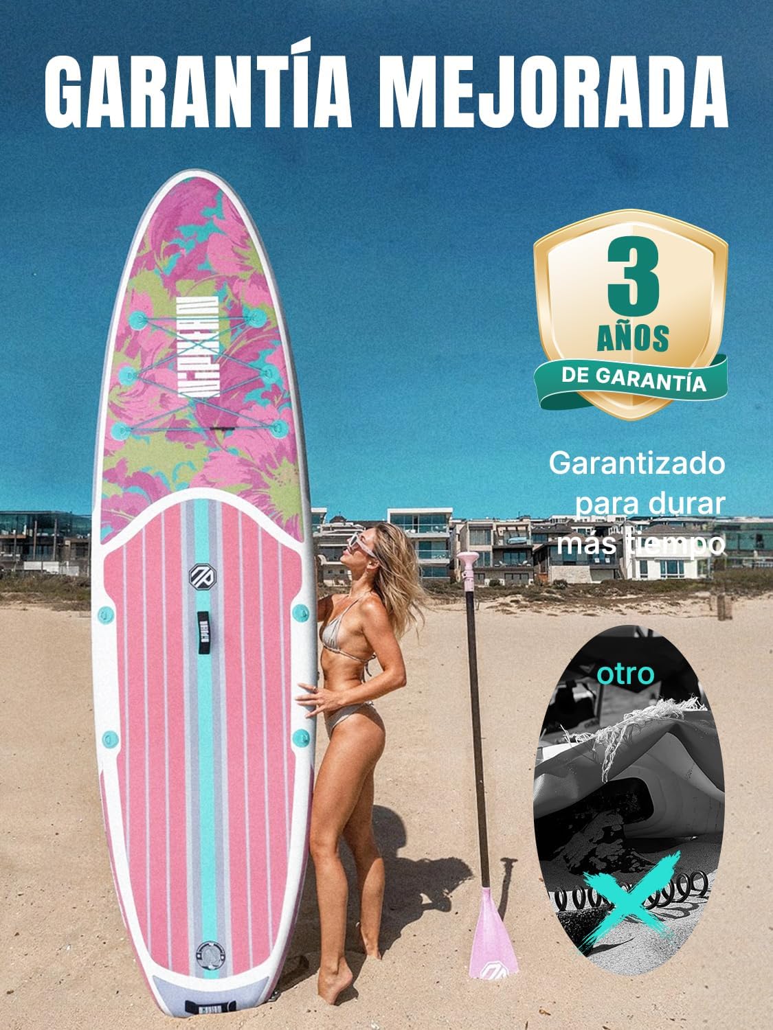 Niphean Tabla Paddle Surf Hinchable para Adultos con Todos los Accesorios, 320cm Paddle Surf Hinchable para Todos los Niveles, Sup Capacidad 200kg para 2 Personas, Stand up Paddle Board con Asiento