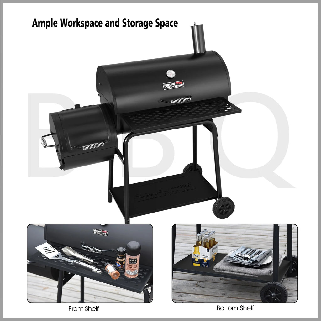 2026 Barbacoa de carbón Royal Gourmet CC1830F 30" con ahumador lateral