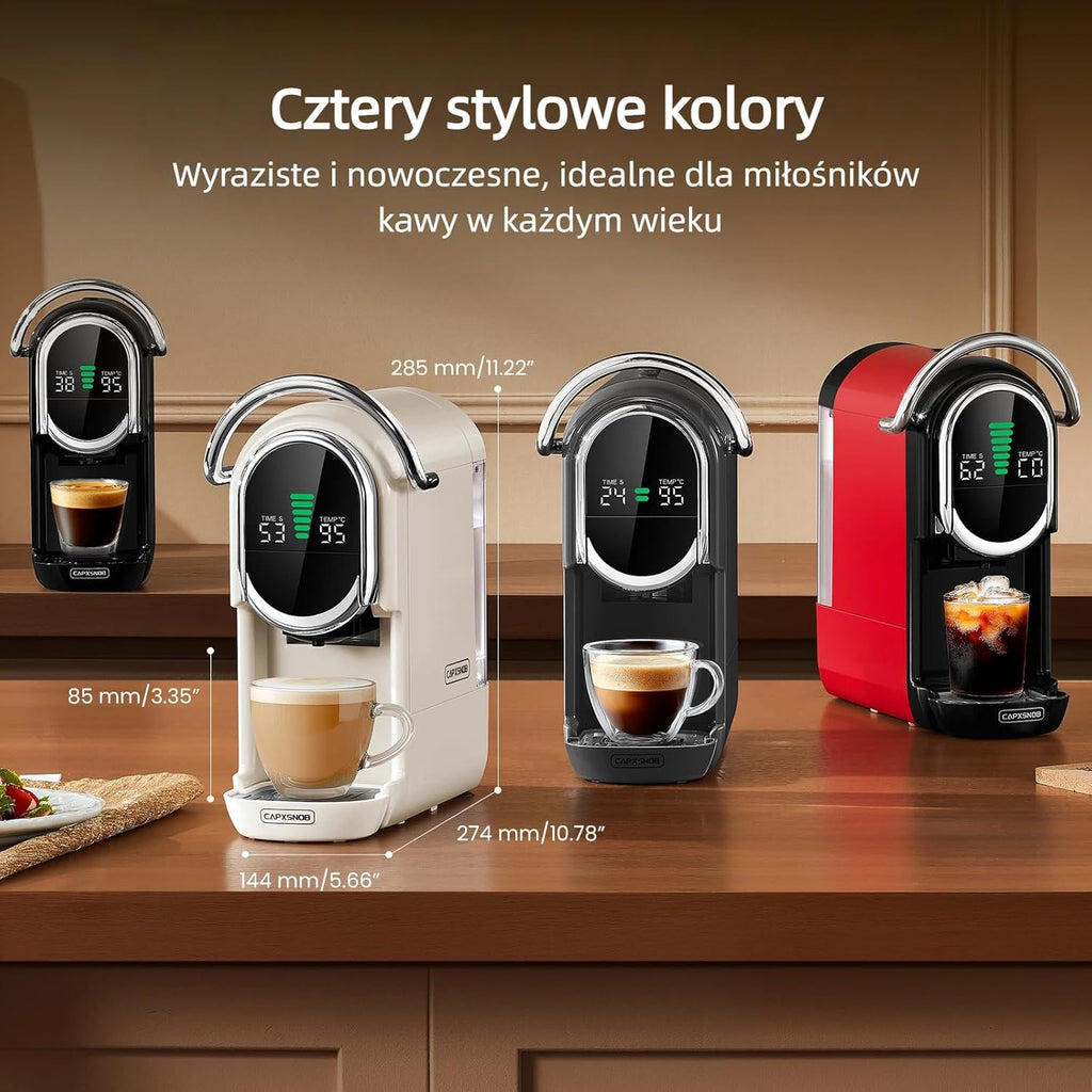 Magician1 Mini Multikapsułkowy Ekspres do kawy 5 w 1, do Nespresso, Dolce Gusto, Lavazza A Modo Mio, Saszetki ESE 44mm i Kawy Mielonej, 20 Barów Włoska Pompa,1450W, Wyświetlacz LED, do Domu i Biura