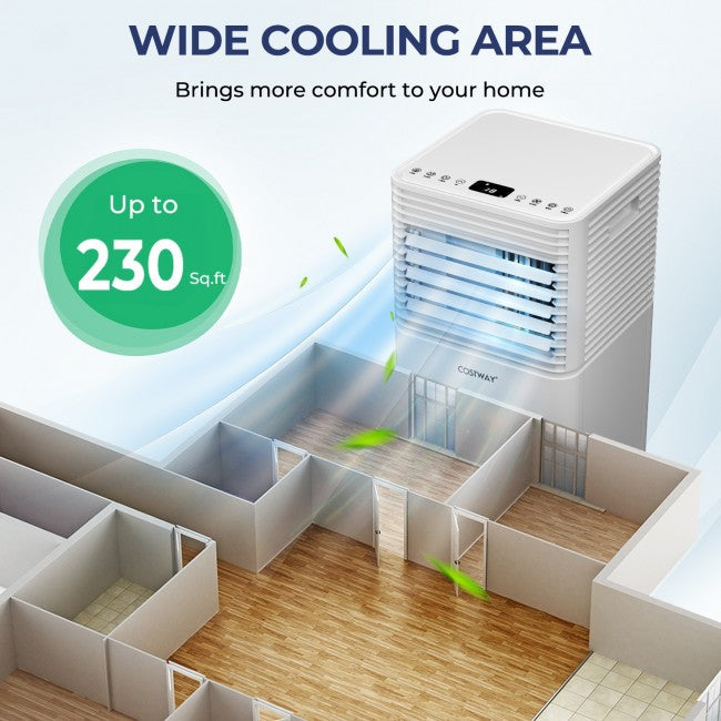 Aire Acondicionado Portátil 3 en 1 de 8000 BTU con Deshumidificador y Modo Ventilador