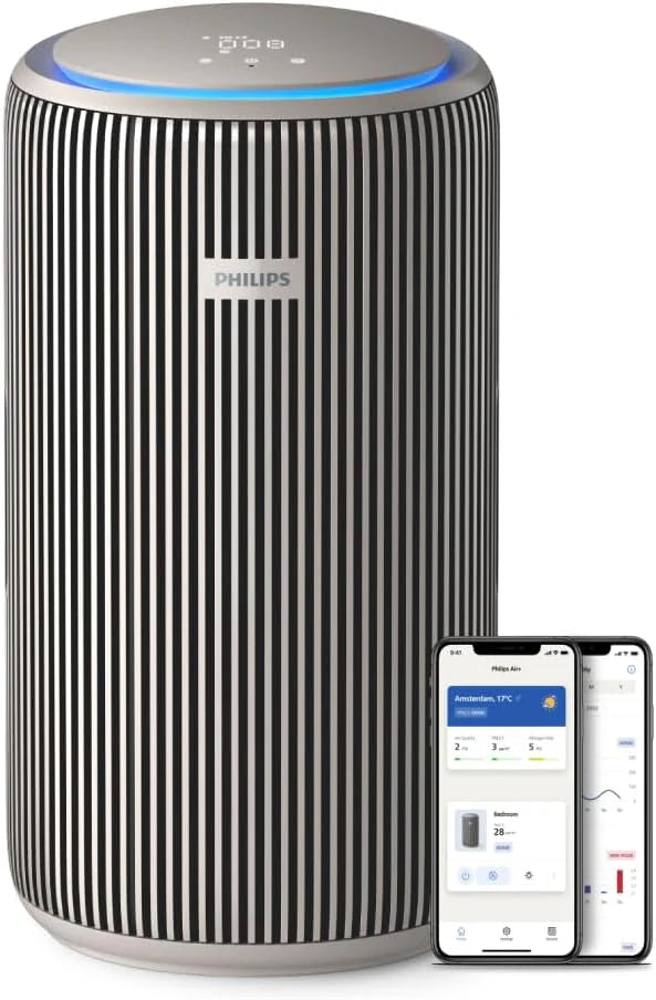 Philips PureProtect 3200 Series Smart Air Purifier, HEPA and Active Carbon Filter, CADR 500m³/h for 130m², Ultra-Quiet, Captures 99.97% Allergens, Connected App (AC3210/12)