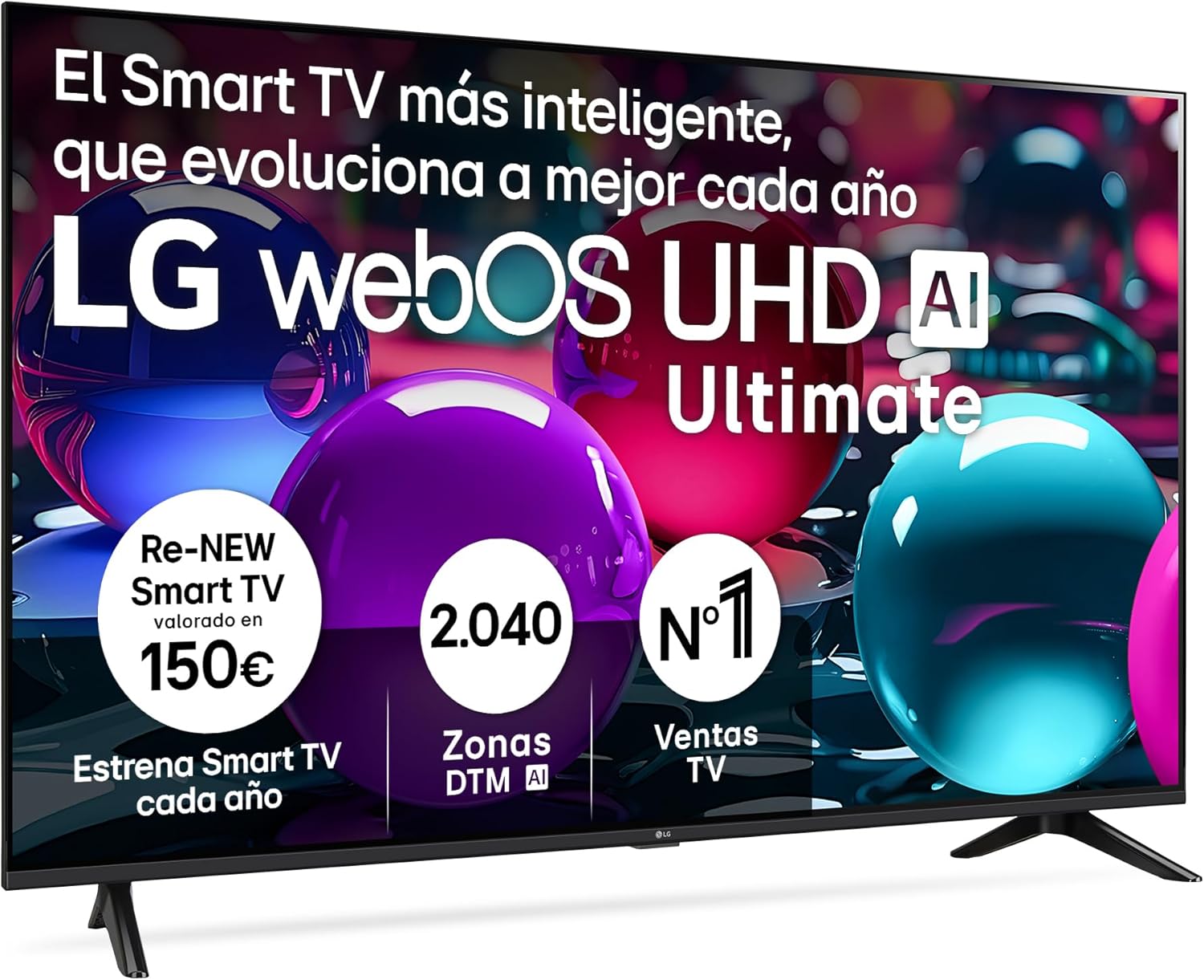 50UA73006LA - TV 50", UHD 4K, WebOS 25, Ultimate IA, HDR10 Pro, Super Upscaling, Dolby Digital Plus, Google Assistant, Negro