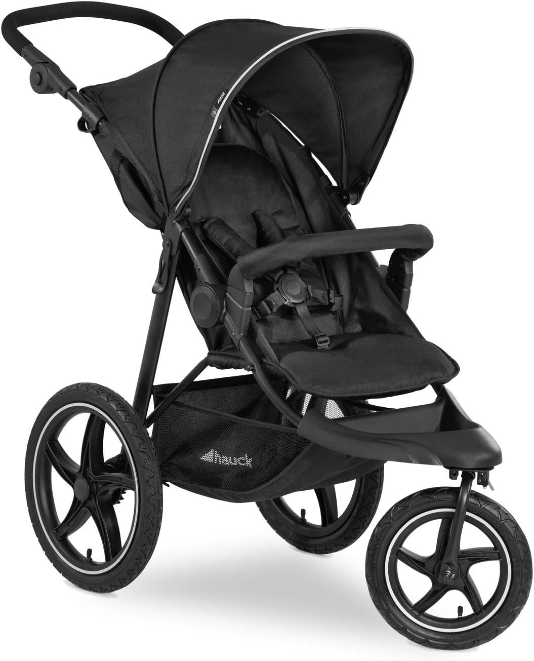 hauck Runner 2 Silla de Paseo Ligera hasta 22 Kilos - Carrito Bebé Reclinable desde el Nacimiento - Carro de 3 Ruedas Neumáticas Grandes - UV 50+ - Negro