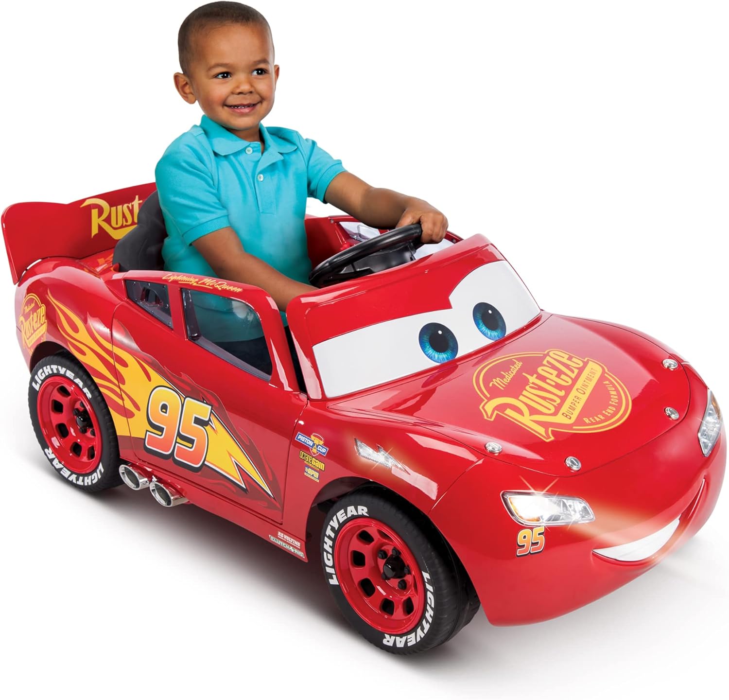 Huffy Cars Lightning Mcqueen Coche eléctrico para niños 3-5 años - Coche 6v con Luces de Trabajo y Sonido