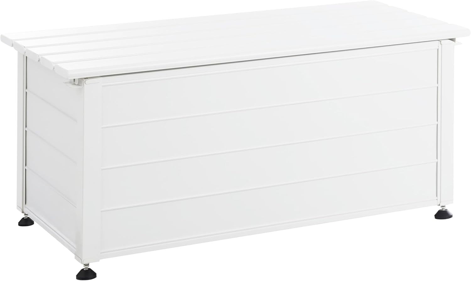 Beliani Arcón para exterior de aluminio mueble de almacenaje de jardín blanco 113 x 50 cm Campalto