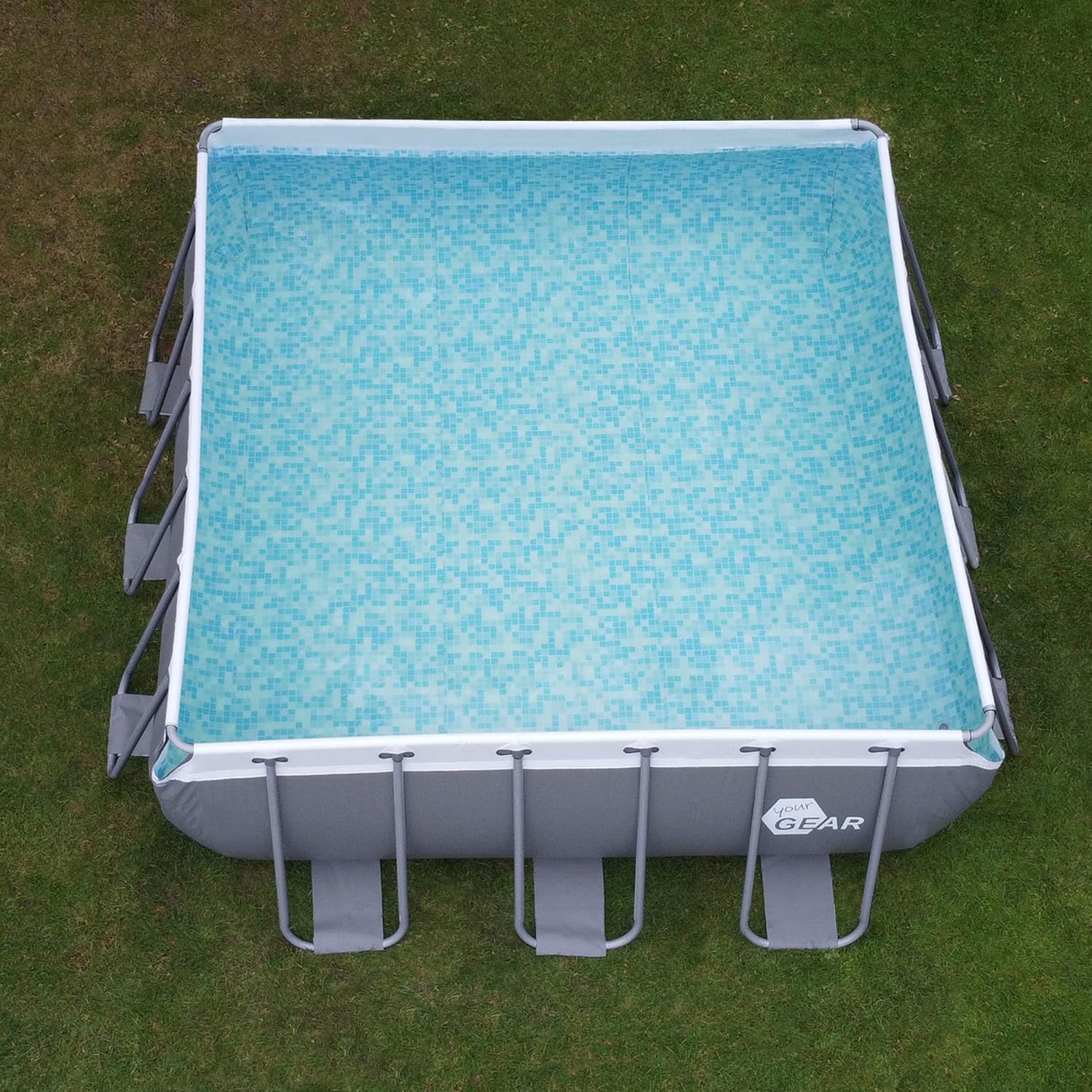 yourGEAR Piscina Familiar XL 3x3m - Piscina de Jardín con Marco de Acero Duradero, 8100L