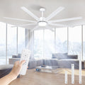 183cm Extra Grande 8 Aspas de Aluminio Ventilador de Techo con Luz y Mando, Silencioso Lampara Ventilador Techo con Reversible Motor DC para Exterior Terraza, Habitación Grande