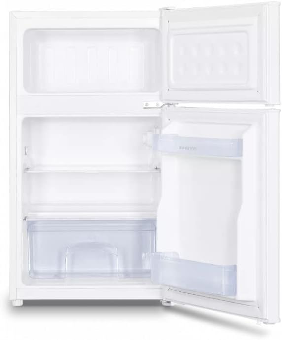 INFINITON | Frigorifico FG-A82B2P | Dos Puertas | Capacidad 85 L | Descongelación DEFROST | Alto 85 Cm | Clase Energética A+ /F | Temperatura Regulable | Color Blanco |