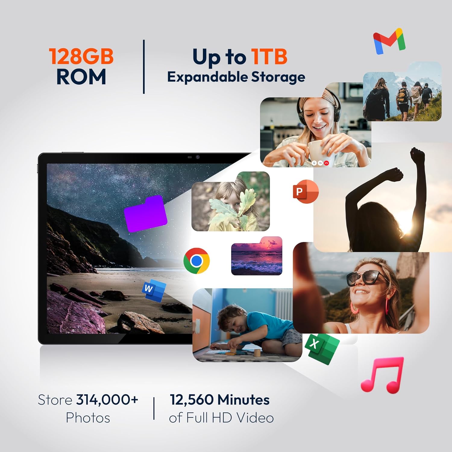MESWAO 15.6 Pulgadas Tablet, 2025 Newest Mes-B3 Grande Tablet con Pantalla IPS, Helio G99 Octa-Core, 6GB RAM+128GB ROM(1TB TF), 12000mah, BT5.0, 2.4G/5G WiFi, Android 14, 32MP CÁMARA