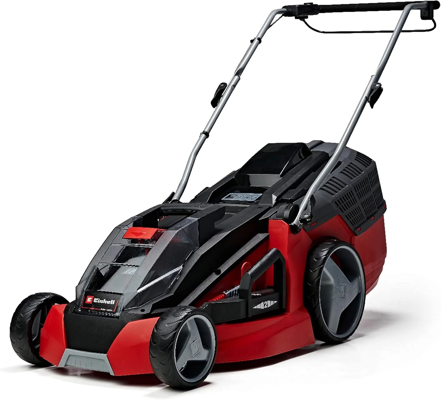 Einhell Battery mower GE-CM 43 Li M Kit Power X-Change (36V, 43 cm Cutting Width, up to 600 m², Brushless, Mulching Function, 63L Collecting Bag, with 2 x 4.0 Ah Batteries and 2 x Chargers)