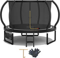 Devoko Cama Elástica Exterior para Niños Ø 228/305/366/427 cm, Trampolín Exterior de Jardín Calabaza Certificado GS con Red Seguridad, Escalera, Capacidad 150 kg