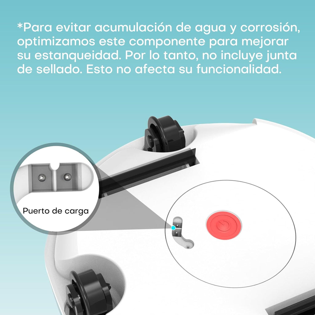 WINNY POOL CLEANER Winny 200 Limpiafondos Piscina, Inalámbrico Robot Limpiafondos Piscina, 75Min Autonomía, Piscinas Desmontables 60m², Doble Filtración, Estacionamiento Auto(Transparente Azul-Blanco)