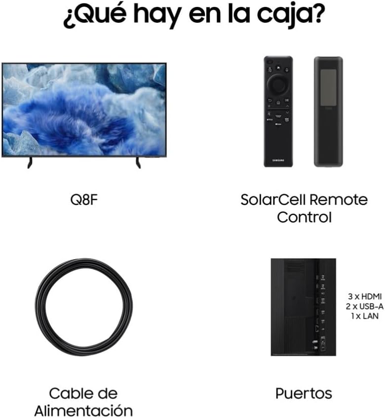 TV 43 Pulgadas QLED Q8F 4K Smart TV con Vision AI, 100% Volumen de Color con Quantum Dot, el auténtico Quantum Dot y Motion Xcelerator