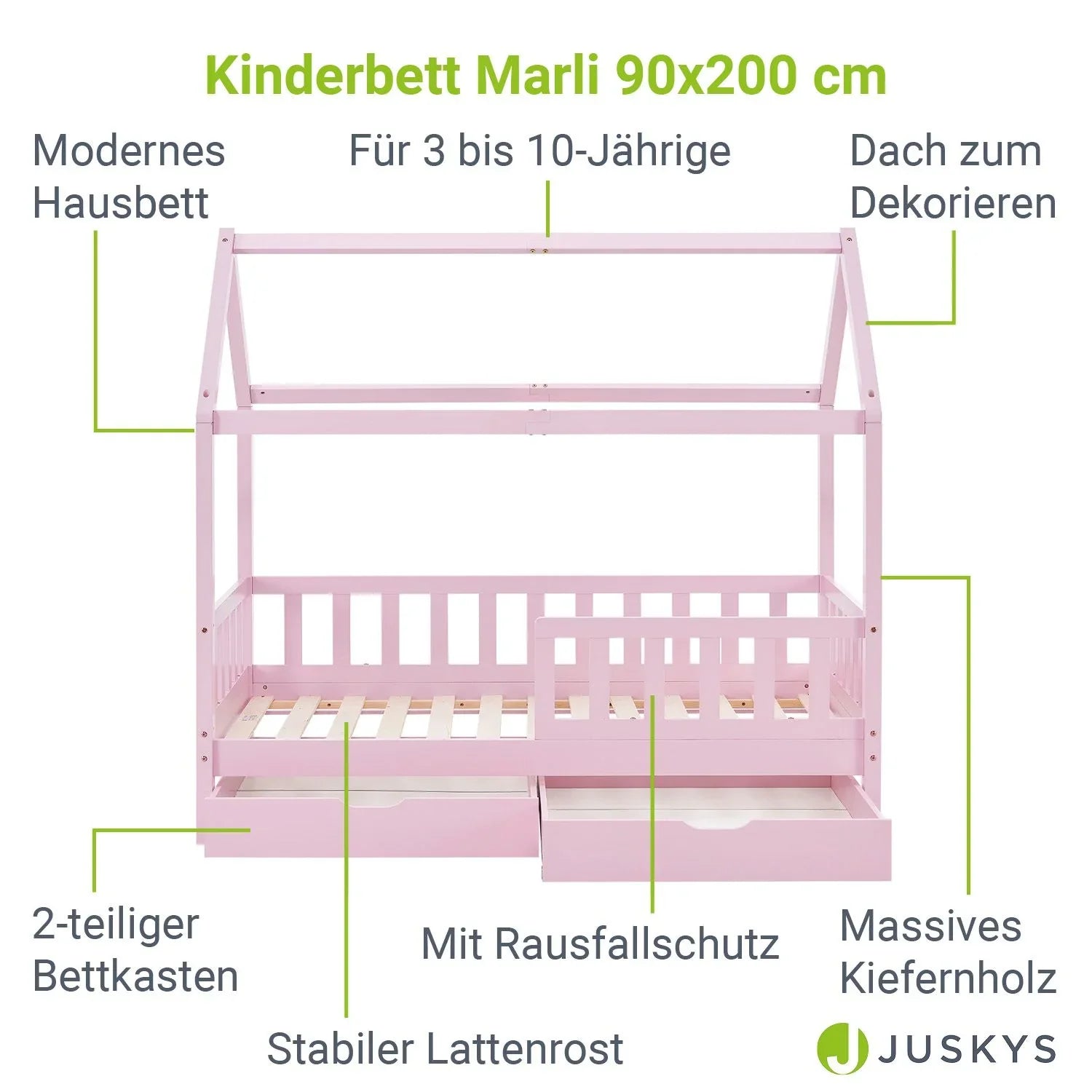 2026 Cama infantil Marli 90 x 200 cm con cajones de almacenamiento