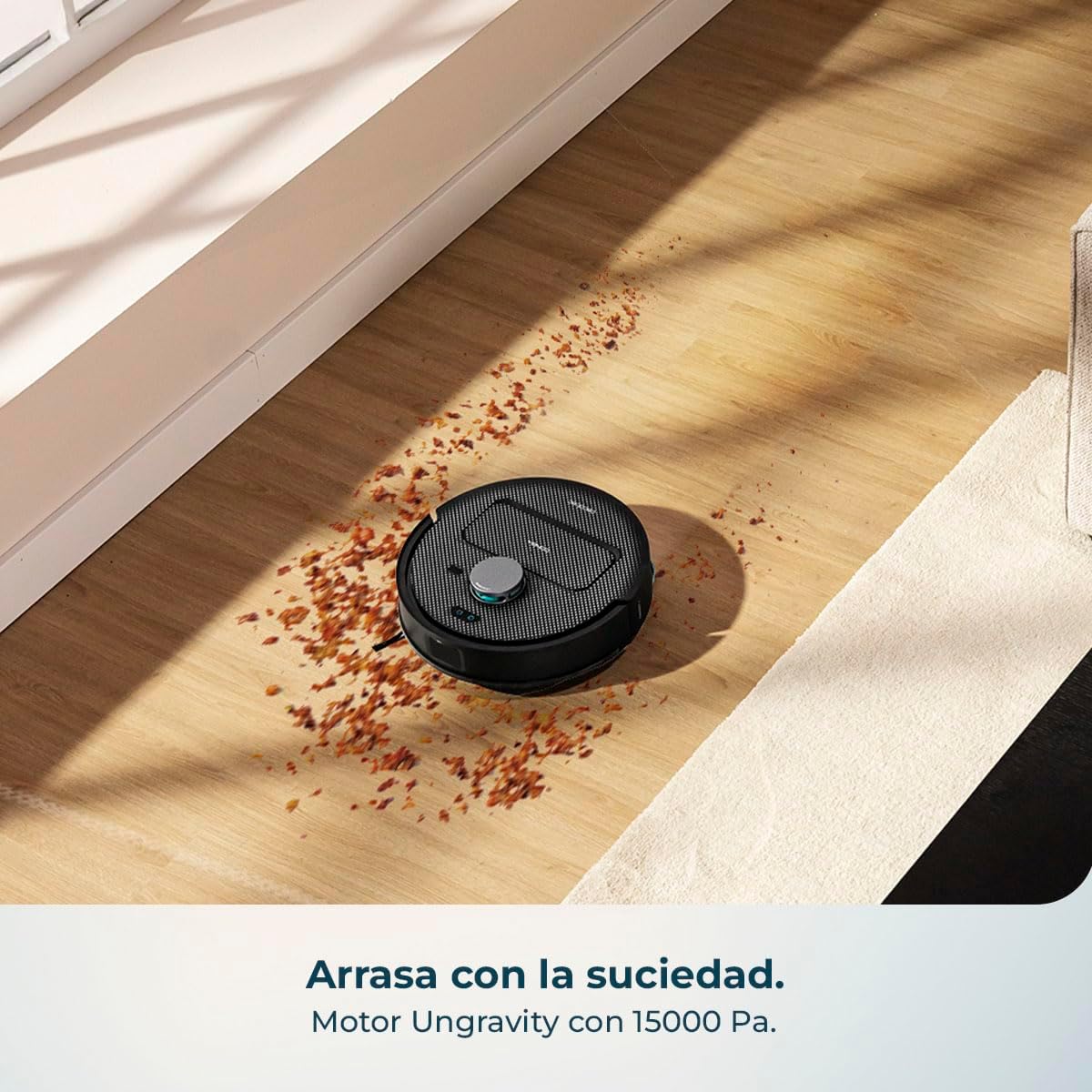 Cecotec Robot Aspirador y Friegasuelos con Base de Autovaciado y App Conga X50 X-Treme. Navegación Láser, Mapeo Interactivo, 15000Pa, Autonomía 240mins, Mopas Elevables, Base con 3 Depósitos
