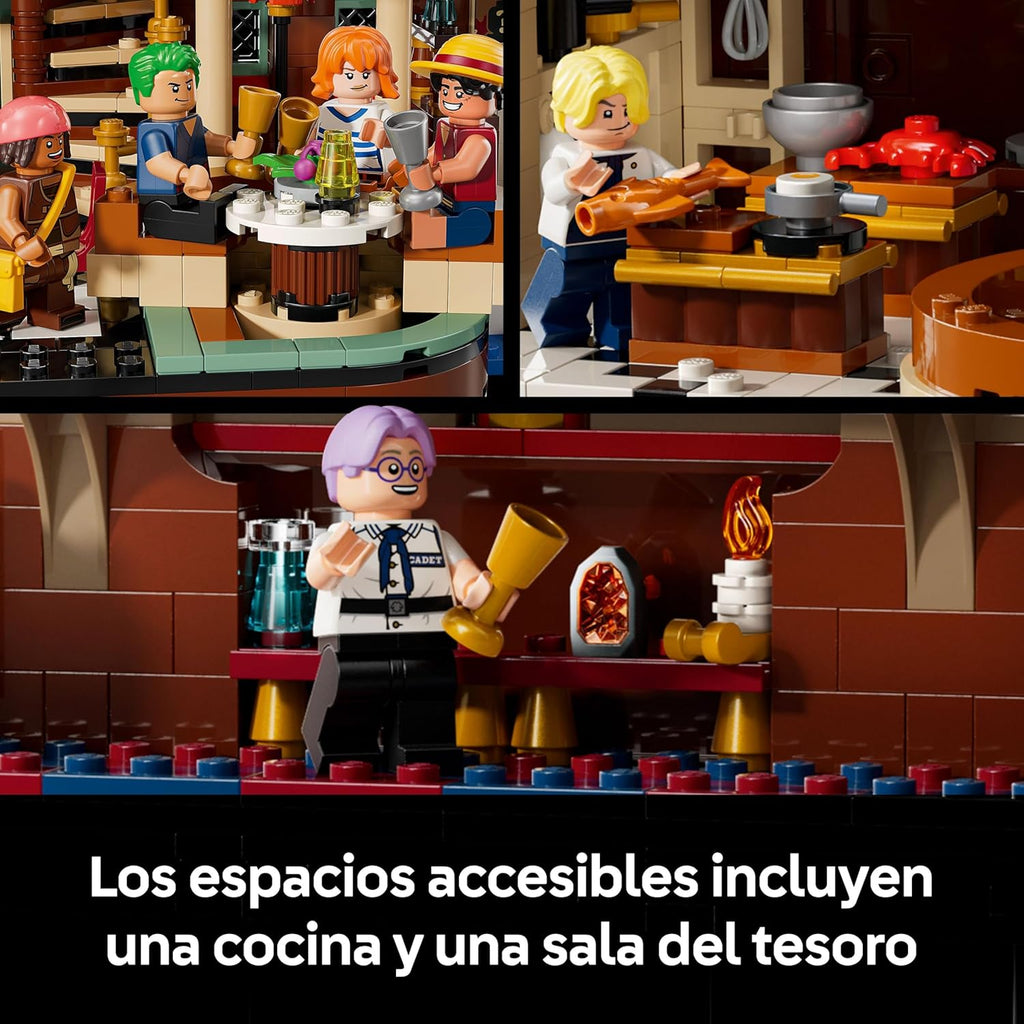 One Piece Restaurante Flotante Baratie - Maqueta de Barco para Adultos - Decoración Anime con Interior Detallado y 10 Minifiguras Inc. Luffy, Nami y Sanji - Regalo para Fans 75640