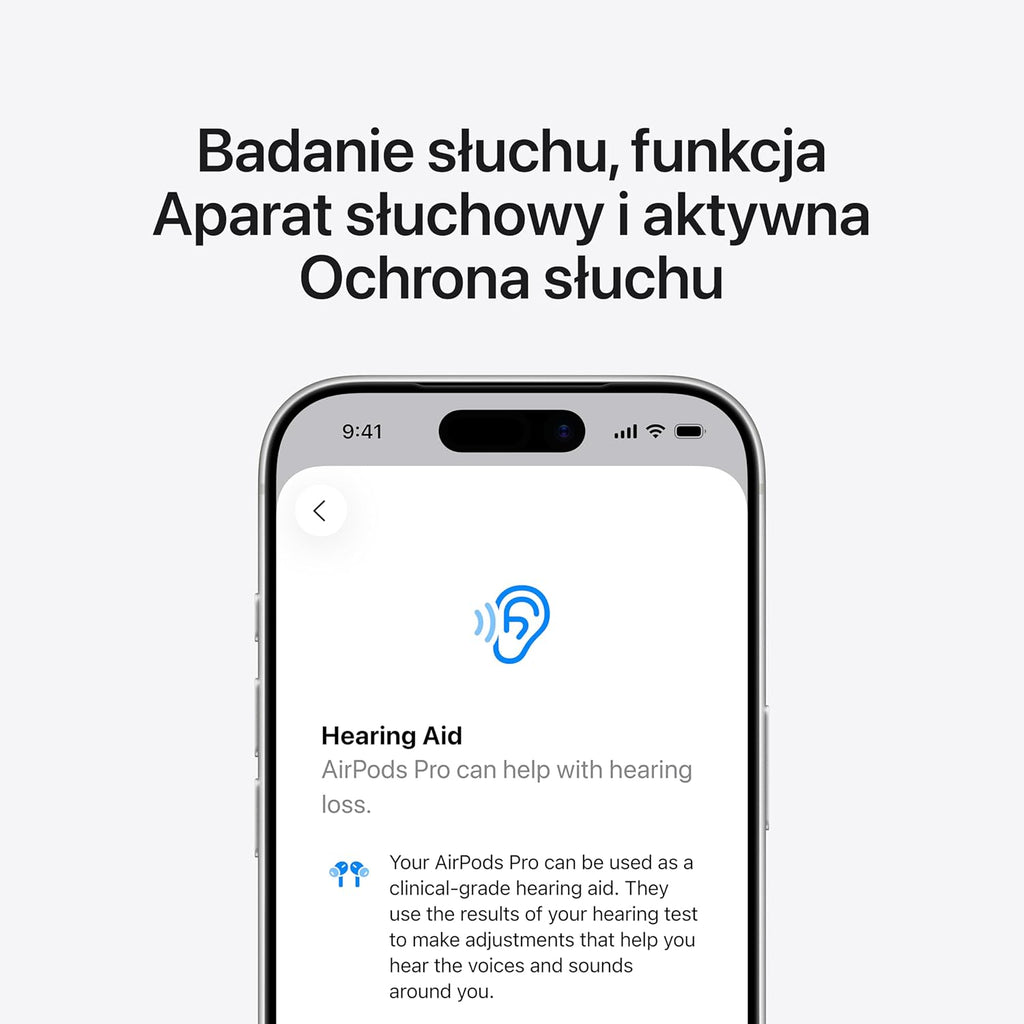 Apple AirPods Pro 3 Bezprzewodowe słuchawki, aktywna redukcja hałasu, pomiary tętna, funkcja aparatu słuchowego, Bluetooth, dźwięk przestrzenny, Hi-Fi, ładowanie przez USB-C
