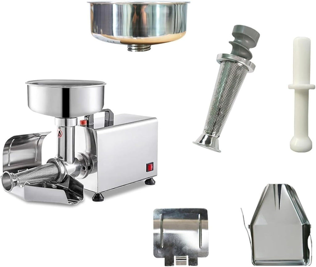 Prensa eléctrica de tomates y colador, procesador de alimentos comercial de acero inoxidable para salsa y jugo, 220 V