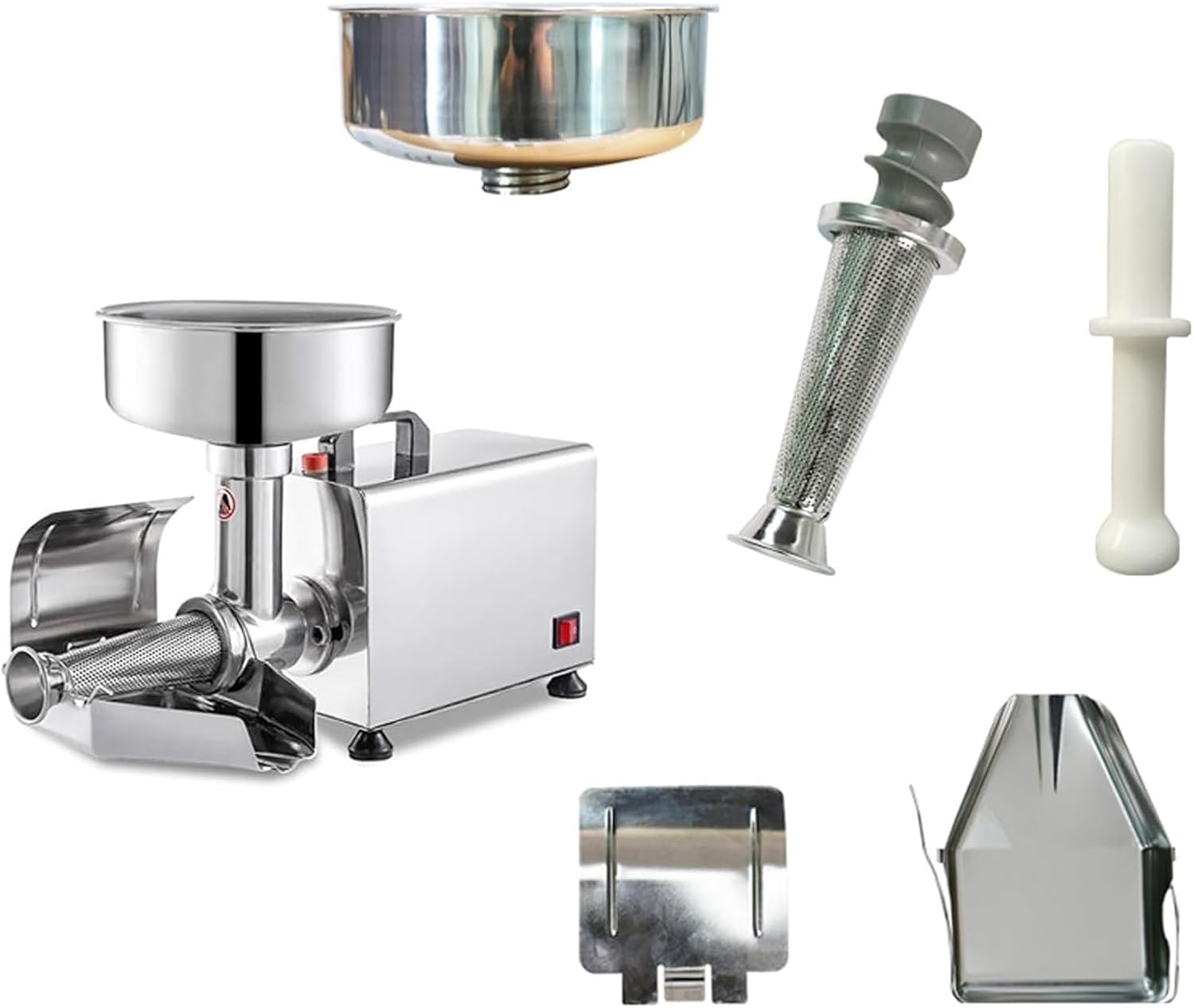 Prensa eléctrica de tomates y colador, procesador de alimentos comercial de acero inoxidable para salsa y jugo, 220 V