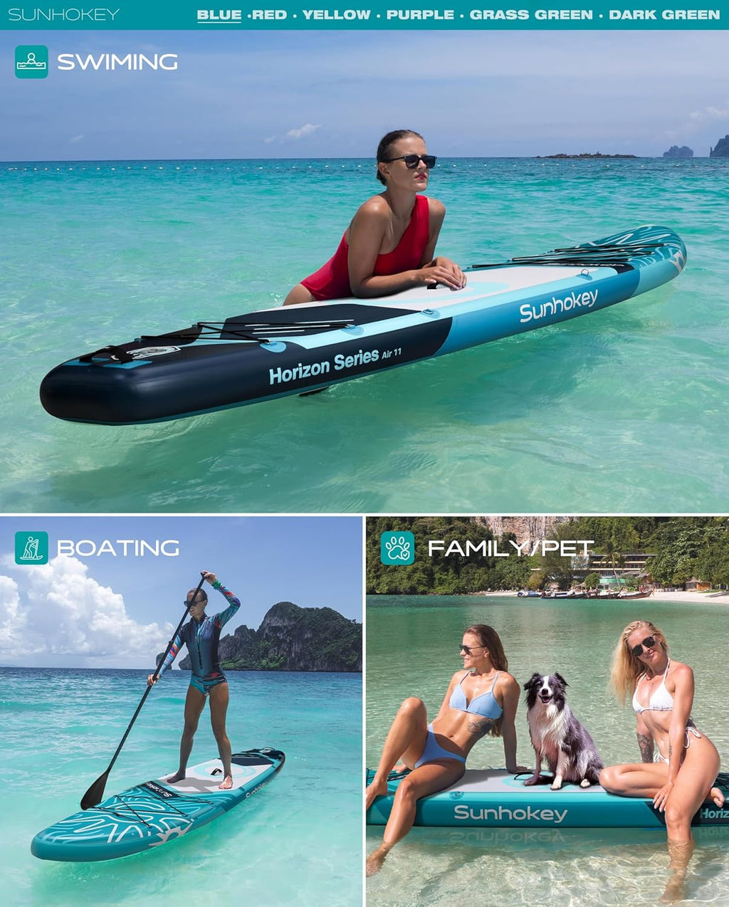 Tabla de Paddle Surf Hinchable 335cm con Accesorios Incluidos de Primera Calidad, Remo Ajustable, Bomba de Mano, Mochila de Transporte. 335 x 86 x 15 cm, Soporta hasta 181Kg