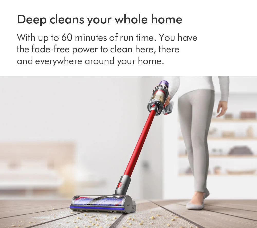 2026 Dyson V11 Extra Aspiradora Escoba Inalámbrica – Hasta 60 minutos de autonomía – Acabado Níquel y Rojo