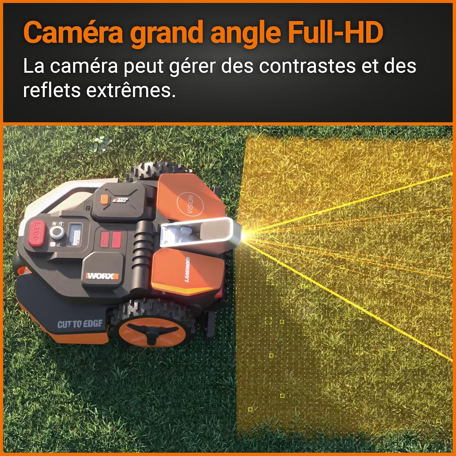 WORX Landroid Vision M550 WR205E Robot cortacésped para Jardines de hasta 550 m² – Robot cortacésped Inteligente sin Cable de limitación – WiFi y Bluetooth – prevención Activa de obstáculos con